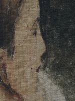(4)dipinto su tela Diana e Attone dettaglio in cui si vede la trama della tela in quanto il colore è direttamente steso sul supporto 